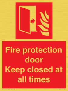 Fire protection door Keep closed at all times